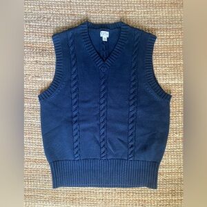 Mens J.Crew classic cable knit v neck vest 100% cotton SZ M